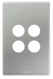 2x Legrand DEDICATED COVER PLATES For 4-Gangs Switch Skirting Mount, Matt Silver