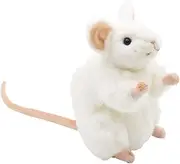 [HANSA] White German Mouse Plush Animal Toy, 6", 177255