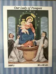 Printed needlepoint tapestry Canvas 30x40 cm Out Lady Of Pompeii