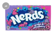 909437 4 x 141g THEATRE BOXES NERDS STRAWBERRY & GRAPE FLAVOUR TINY CANDY