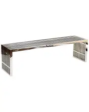 Modway Gridiron Large Stainless Steel Bench