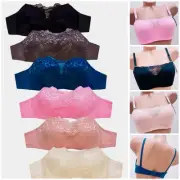 Lot 6 packs Underwire Light Padding Camisole Lace Front Cover Cami Bra Sz 32B