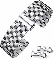 [HEYOZURY] Stainless Steel Strap for Watch, Metal Watch Straps, Suitable Replacement Strap for Men and Women, 12 mm, 14 mm, 16 mm, 18 mm, 19 mm, 20 mm, 21 mm, 22 mm, Stainless Steel Watch Straps
