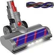 Soft Roller Cleaner Head Hardwood Floor Brush Attachment Compatible Motorhead Replacement for Dyson V7 V8 V10 V11 V15 Vacuum Cleaner with LED Headlight (Soft+Bristle Roller)