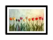 Colorful Tulips Canvas Painitng Print