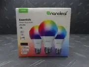 Nanoleaf Essentials Matter A19 Smart Bulb Bright White & Color A19 E26 (3-Pack)