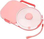 Elprico Snack Boxes for Kids,Snack Rotating Bundle with Lid,Fruit Tray Damp Proof Rotating Snackle Box Container for Home (Pink)