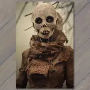 FLATCARD Weird Creepy Woman Skull Mask Dress Cult Halloween Unusual Strange