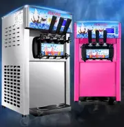 3 Flavors Ice Cream Machine 18L/H Soft Serve Ice Cream Vending Maker Machine