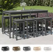 Outdoor Bar Set 9 Piece Lounge Bar Table and Stools Solid Wood Pine vidaXL