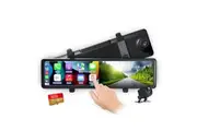 Elinz 11.26" Clip On Rear View Mirror Carplay & Android Auto Real 4K + 1080P Dual Dash Cam Camera WiFi ADAS Smart Driving Assistant Car DVR 32GB U3