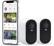 Arlo Essential 2K Outdoor Security Camera (2nd Generation) – 2 Pack – Outdoor & Indoor Wireless Camera, Integrated Spotlight, Color Night Vision, DIY Setup, White – VMC3250