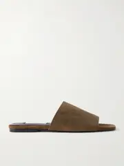 [TOTEME] TOTEME - Suede Slides - Chocolate - IT39 IT 39 Brown