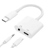 USB-C to 3.5mm Audio Port USB Type-C Splitter 2-in-1 PD3.0 Fast Charging Adap...