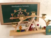 NIB COLLECTIBLE Richard Glasser WOODEN CHRISTMAS ARCH Santa and Toys Germany