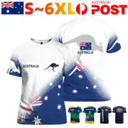 Australian Flag Men T-Shirt Short Sleeve Adult Tee Tops Australia Day Aussie AU