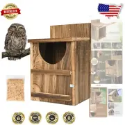 Functional Cedar Wood Owl House with Cedar Sawdust - Ideal for Bird Lovers