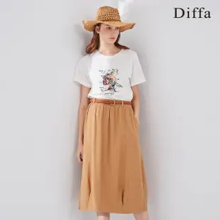 【Diffa】後鬆緊腰開衩長裙-女