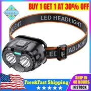 LED Headlamp USB Rechargeable Flashlight Waterproof Outdoor Headlight Lamp Torch