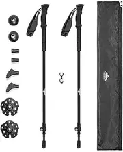 Cascade Mountain Tech Trekking Poles - Carbon Fiber Walking or Hiking Sticks with Quick Adjustable Locks (Set of 2)
