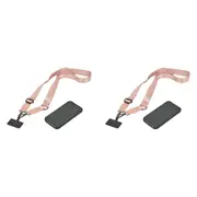 2PK Annabel Trends Stylish Hands-Free Trendy Phone Strap Lanyard Accessory Pink