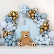 Blue Gold Balloon Garland Arch kit Baby Shower Birthday Balloons DIY Party Decor