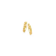 9ct Gold Diamond-cut Huggie Earrings
