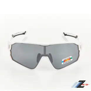 Z-POLS 新一代PRO搭載頂級偏光Polarized 強抗UV400電鍍水銀黑運動太陽眼鏡(質感白全框設計)