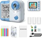 Huzeye Snapalette Printcam,Huzeye Snap Print Camera,Instant Print Camera for Kids,Kids Camera Instant Print 1080p,Digital Camera Instant Print Color Photos,1080p Hd Video,10x Zoom (32G,B)