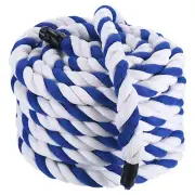 Tug of War Rope 1In*50Ft Natural Cotton Rope Twisted Cotton Rope Blue White