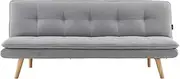 [Sarantino] 3 Seater Sofa Bed Lounge Couch Furniture Home Linen Fabric Light Grey