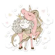 Pink Unicorn Girl Vinyl Decal Sticker - ebn12678