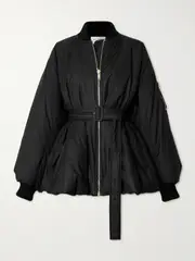 [Alaïa] Alaïa - Belted Cotton-blend Twill Peplum Jacket - Black - FR 38 FR 38 Black