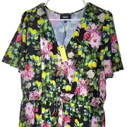 ALEXIA ADMOR TROPICAL FLORAL GIANNA MAXI DRESS BLACK GREEN PLUS SZ 3X NWT