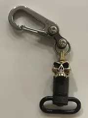 EDC Titanium Ti Carabiner w/Bronze Skull, Uncle M’s Quick Release Keychain