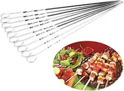 CANIGHT 14Pcs Reusable Stainless Steel BBQ Skewers for Home Grilling Easy to Clean Kabob Sticks Barbecue Tools for Meat and Vegetables