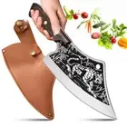 Kitchen Knife Chef Knives Cleaver Chopping Stainless Steel Butcher with Sheath