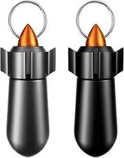 2 Packs Pill Keychain Pill Case Waterproof Pill Holder Portable Pill Container Aluminum Alloy Single Chamber Small Pocket Pill Box for Purse Backpack Medicine Bottle EDC for Outdoor Travel
