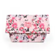 Kravitz Krabag Cotton Eco Zipper Clutch Bag Flower Pattern Pink Red CH2-5804