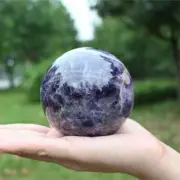 Natural Dream Amethyst Carved Ball Reiki Crystal Sphere Christmas gift XQ2873