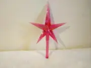 Large Pink Iridescent Aurora Star for Ceramic Christmas Tree Topper
