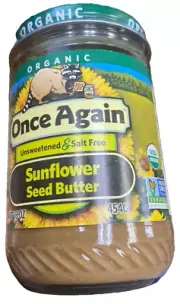 Organic Sunflower Butter 16 Ounce Jar Unsweetened & Salt Free