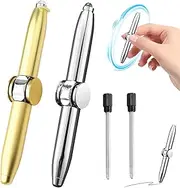 TZQFROCE Pack of 2 Fidget Pen Spinning Pen Retractable Ballpoint Pen Writing Tool Practical Fidget Spinning Pen Office for Children Teenagers Adults