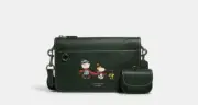 NWT COACH X Peanuts Heritage Convertible Crossbody With Snoopy Motif Black CE710