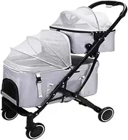 Pet Stroller Pet Stroller Double Layer Pet Stroller Pet Stroller for Two Pets Detachable Pet Stroller Outdoor Pet Stroller Small Pet Stroller(G)
