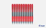 12 x PILOT Super Grip Retractable Ballpoint Pen Red 1.0mm Medium BP-GP-10R-M