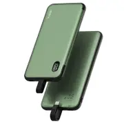 [P10CIS-GN] 10000mAh Fast Charging Power Bank with built-in PD 18W fast charging cable