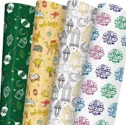 RiukRaiu Eid Mubarak Wrapping Paper for Kids - Ramadan Kareem Lantern Mosque ...