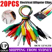 20x Electrical Alligator Clips Test lead Jumper Wire Crocodile Cable Wire 50cm