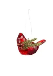 Ganz Kissing Krystals Acrylic "Legend of the Mistletoe" Cardinal Ornament 3"